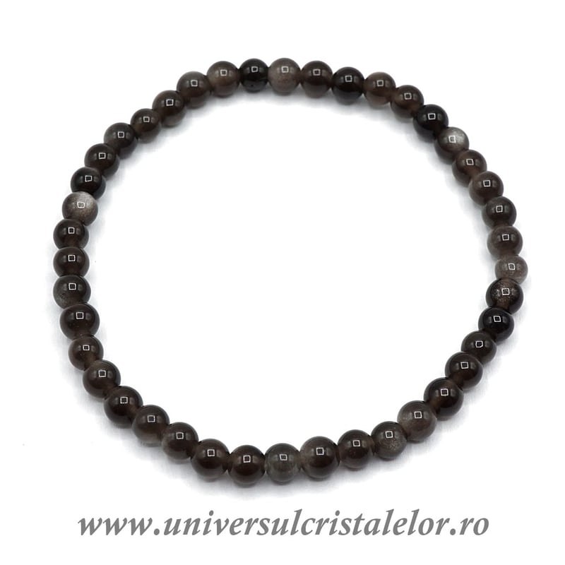 Bratara obsidian curcubeu 4mm