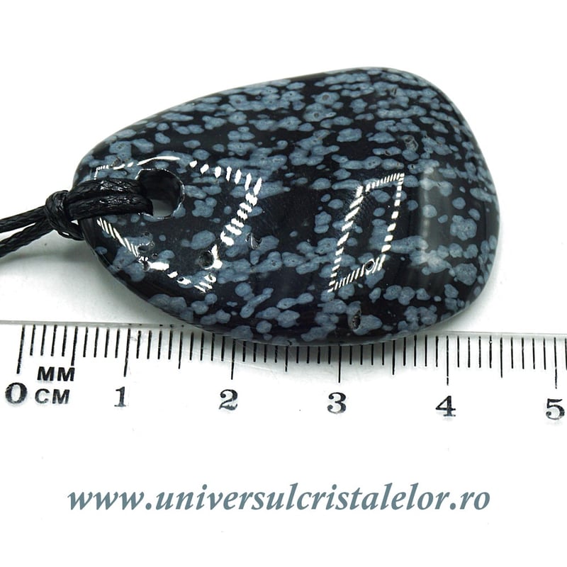 Pandantiv obsidian fulg de nea