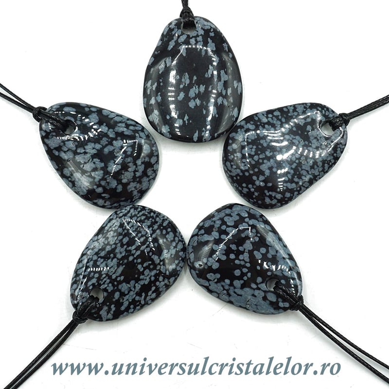 Pandantiv obsidian fulg de nea