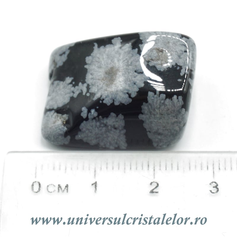 Obsidian fulg de nea piatra rulata