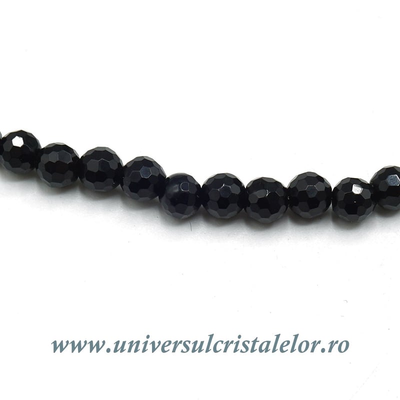 Colier obsidian negru rotund fatetat - 4,2 mm