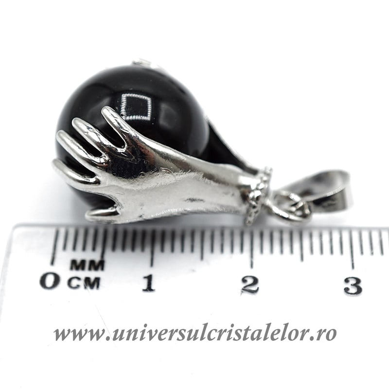 Pandantiv obsidian negru sfera m1