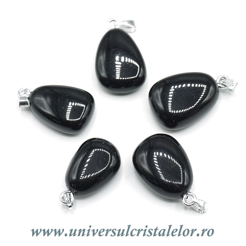 Pandantiv obsidian negru