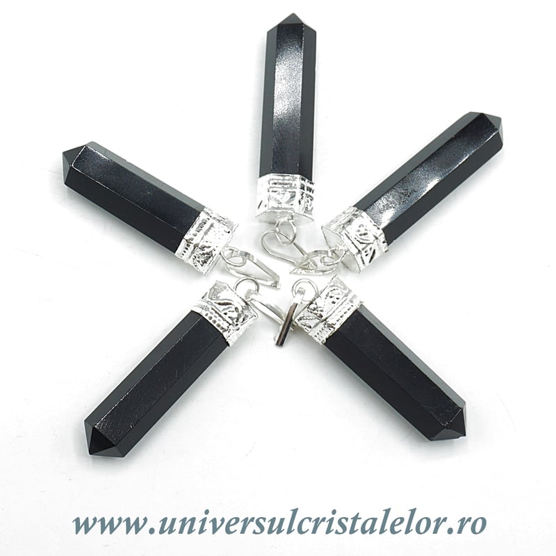 Pandantiv obsidian negru varf