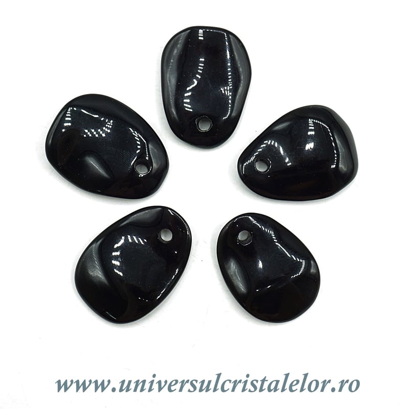 Pandantiv obsidian negru