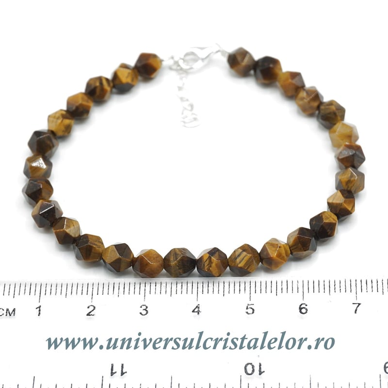 Bratara ochi de tigru fatetat - 6mm