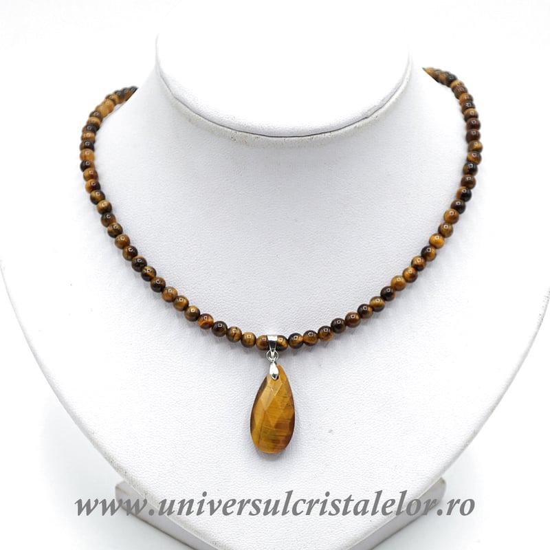 Colier cu pandantiv ochi de tigru lacrima