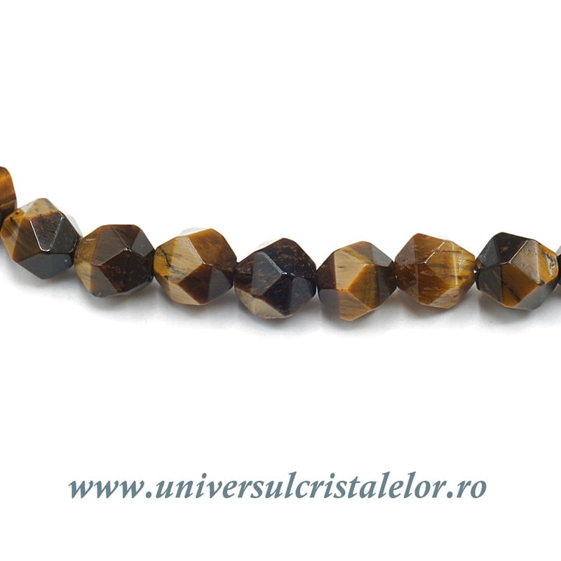 Colier ochi de tigru fatetat - 6mm