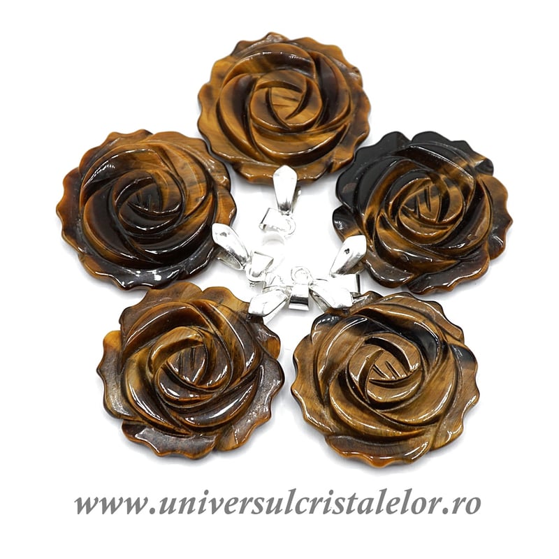 Pandantiv ochi de tigru floare