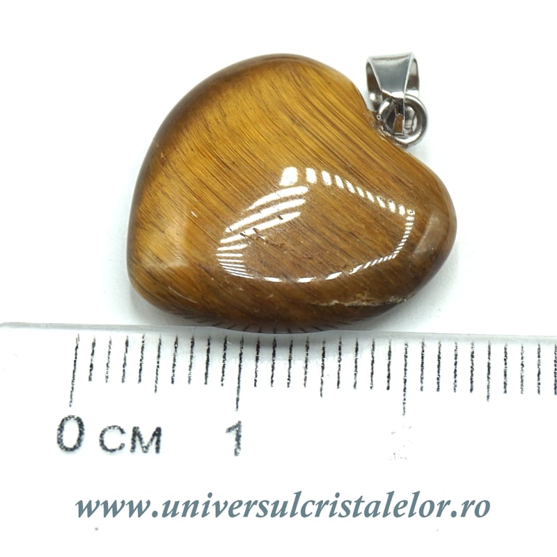 Pandantiv ochi de tigru inima