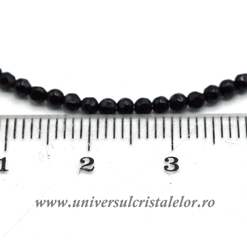Bratara onix negru rotund fatetat - 3.4 mm