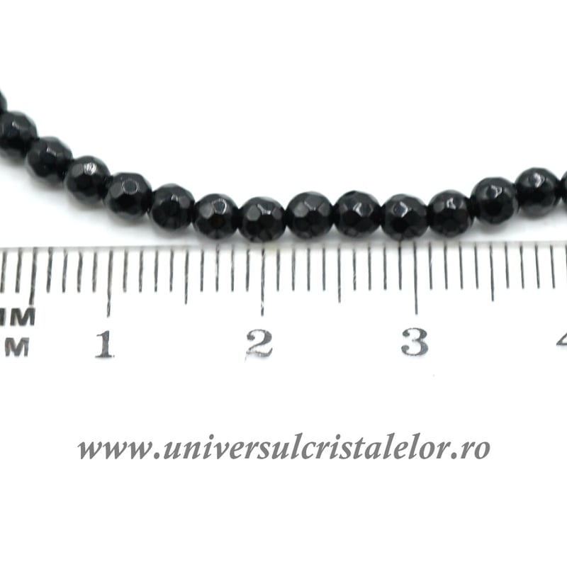 Colier onix negru rotund fatetat - 3.4 mm