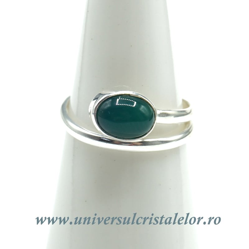 Inel onix verde oval reglabil