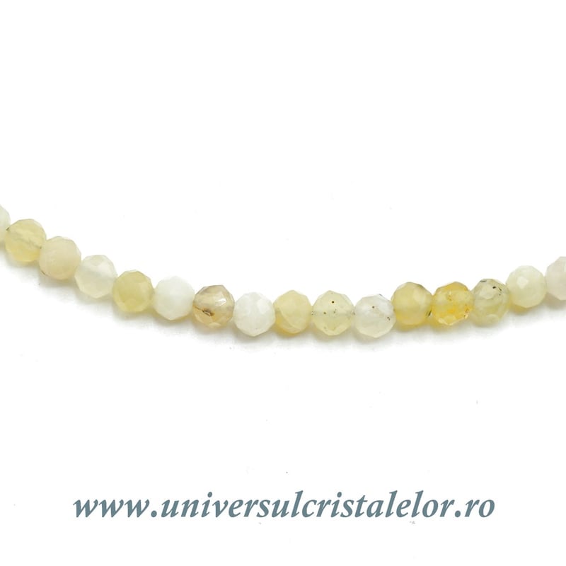 Colier opal galben rotund fatetat - 3,2 mm