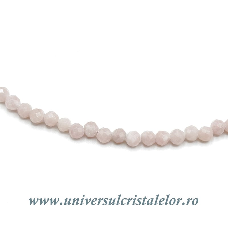 Colier opal roz rotund fatetat - 3,4 mm