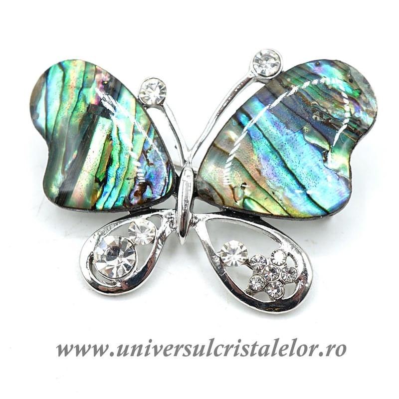 Brosa pandantiv abalone - fluture