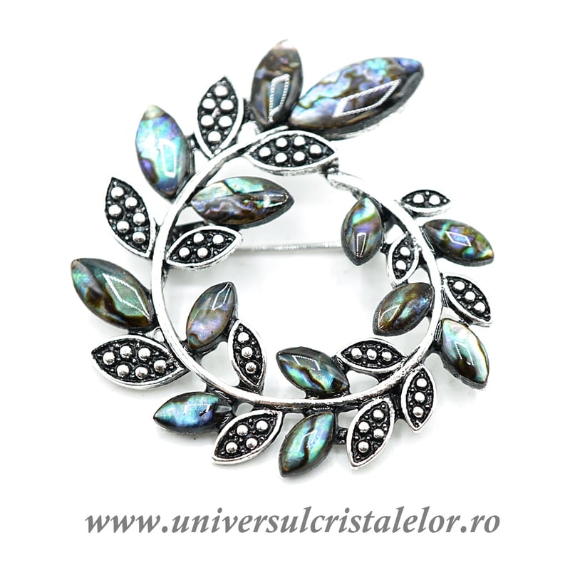 Brosa pandantiv abalone - frunza