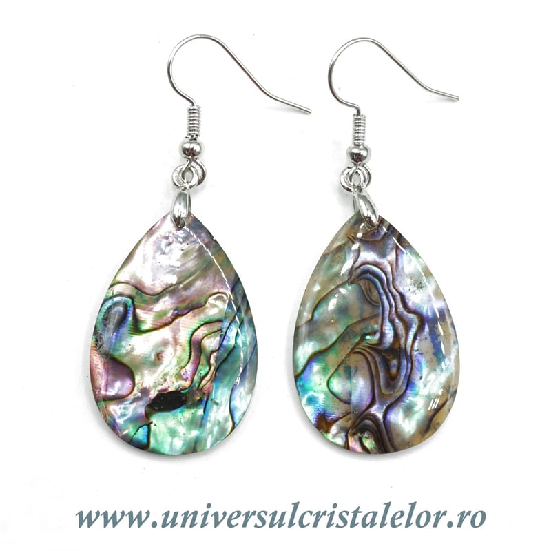 Cercei scoica paua (abalone) lacrima