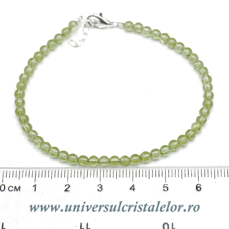 Bratara peridot rotund slefuit - 3,5mm