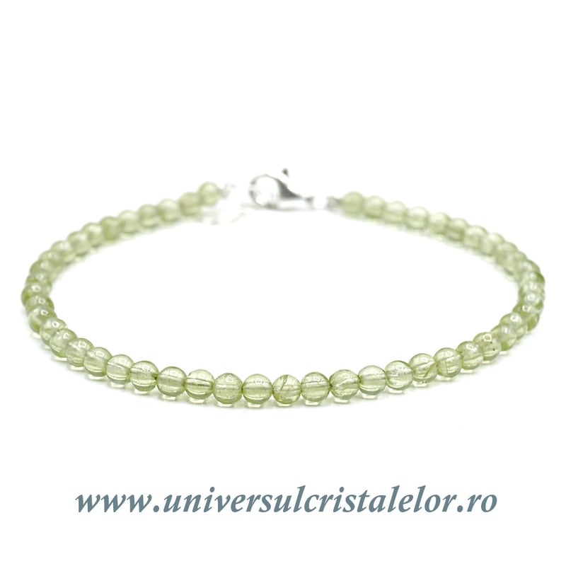 Bratara peridot rotund slefuit - 3,5mm