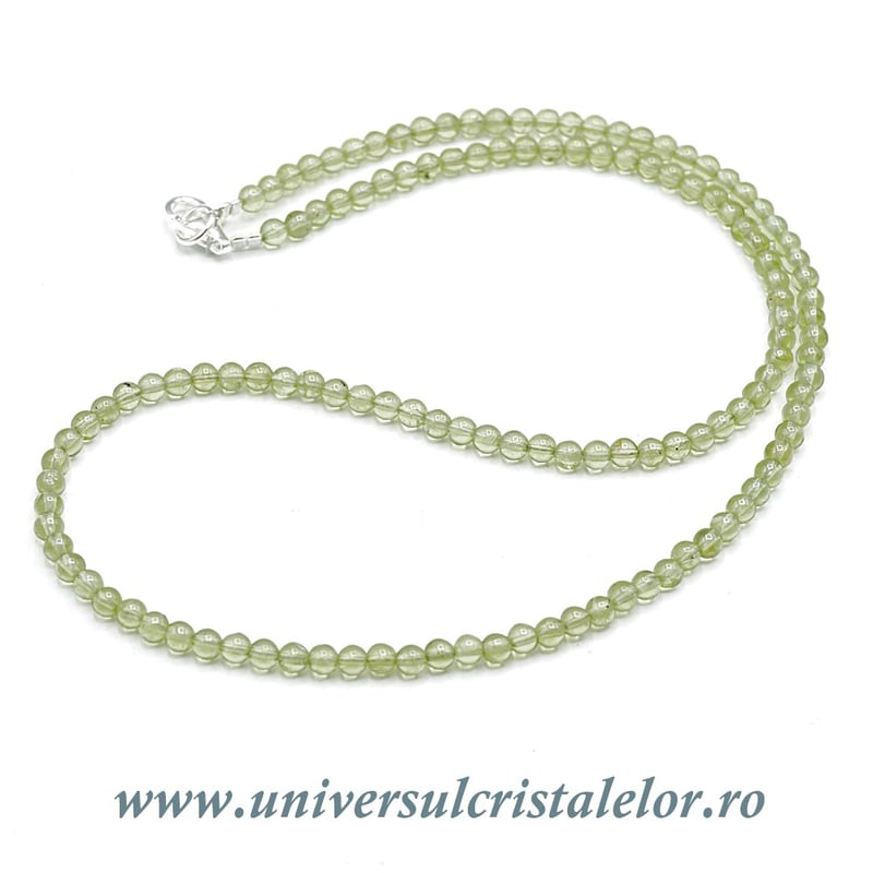 Colier peridot rotund slefuit - 3,5 mm