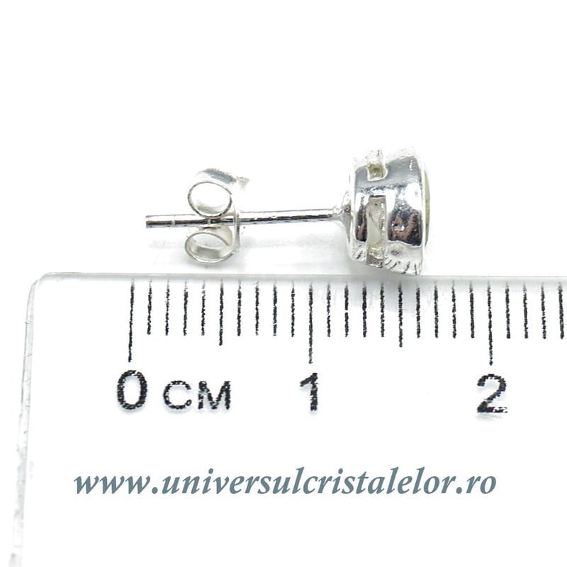 Cercei peridot fatetat rotund