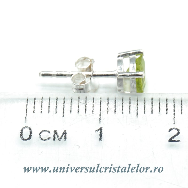 Cercei peridot fatetat rotund