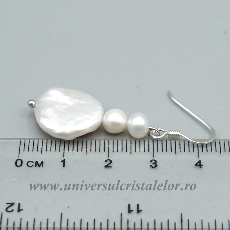 Cercei perle albe argint m2