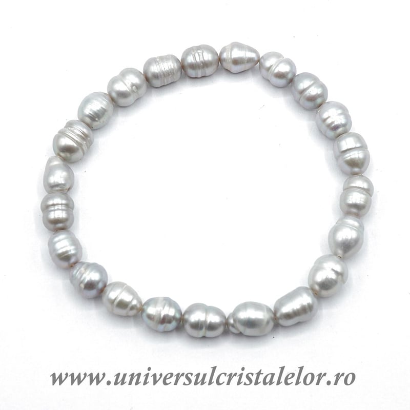 Bratara perle culoare gri m2