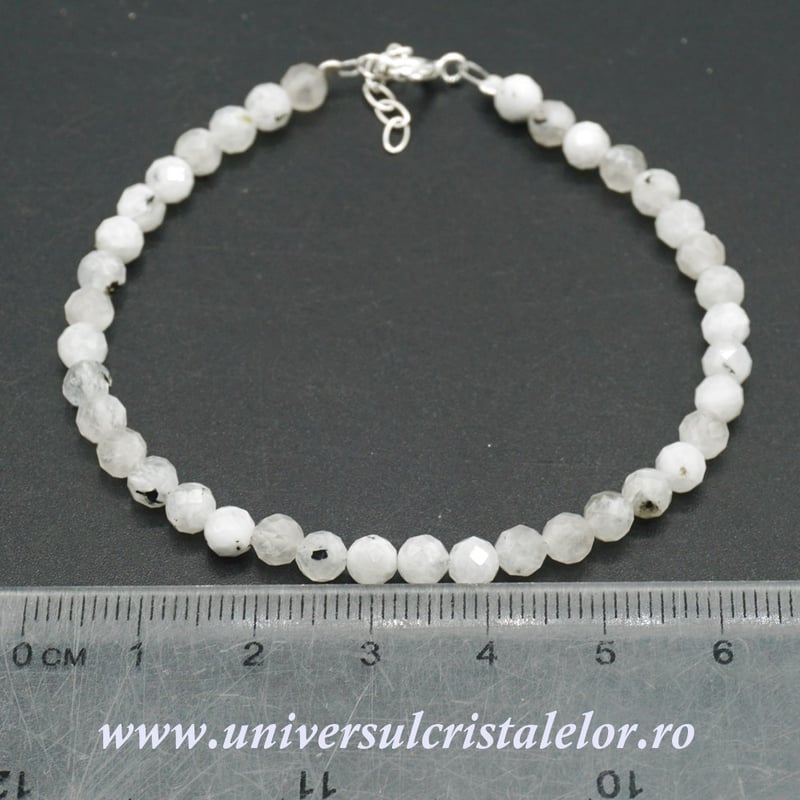 Bratara piatra lunii rotund fatetat - 4,5 mm