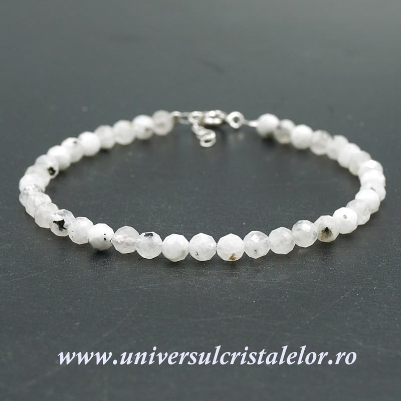 Bratara piatra lunii rotund fatetat - 4,5 mm