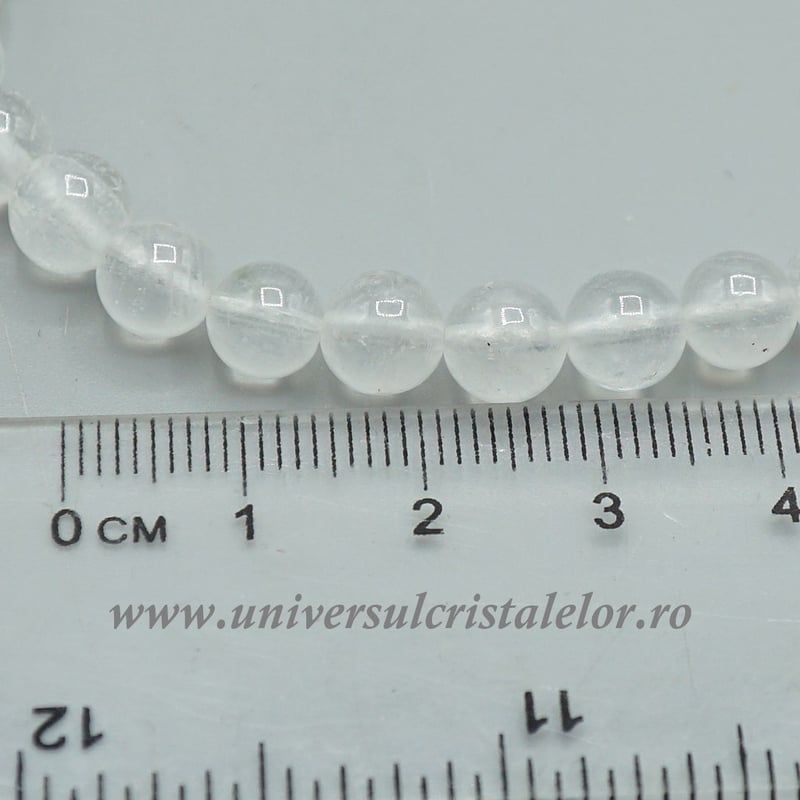 Bratara piatra lunii alba rotund - 6 mm