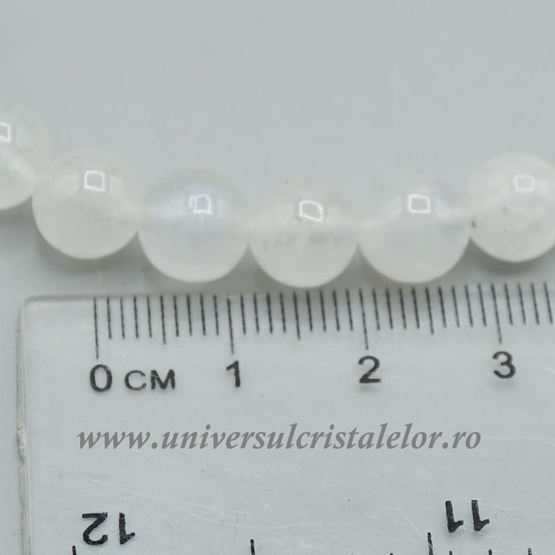 Bratara piatra lunii alba rotund - 8 mm