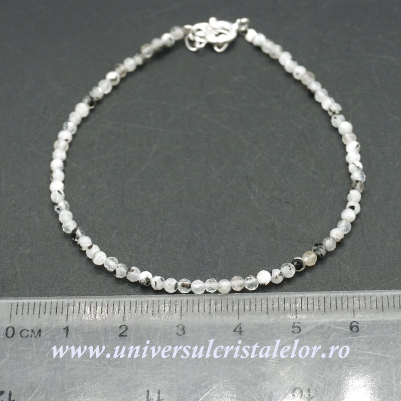 Bratara piatra lunii cu turmalina neagra