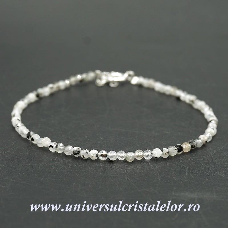 Bratara piatra lunii cu turmalina neagra