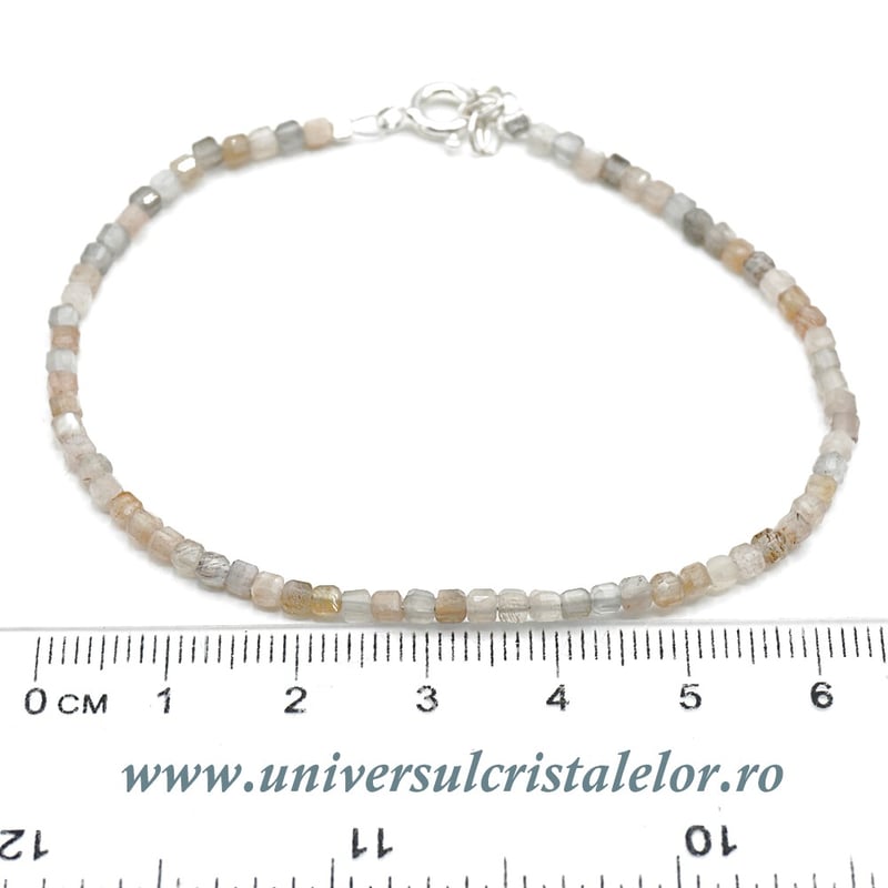 Bratara piatra lunii cub fatetat - 2,7 mm