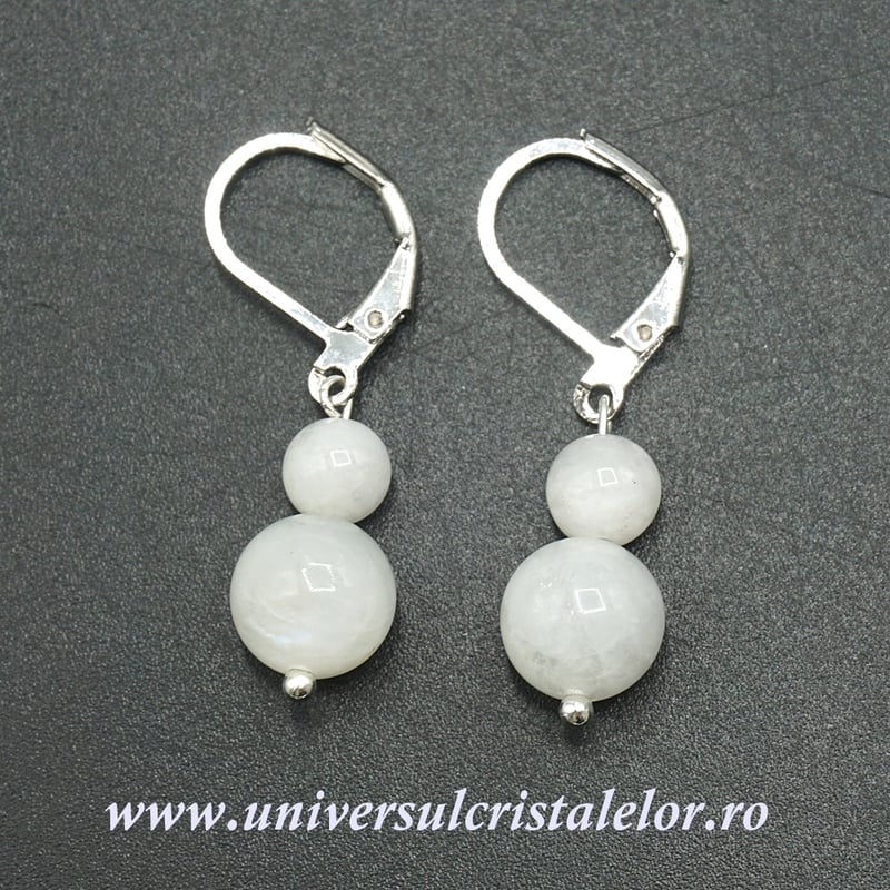 Cercei piatra lunii rotund-8mm m03