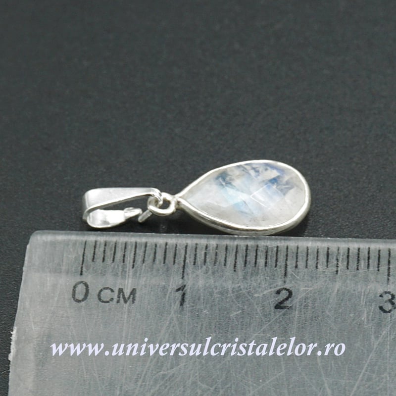 Pandantiv piatra lunii lacrima fatetat - 9/13mm