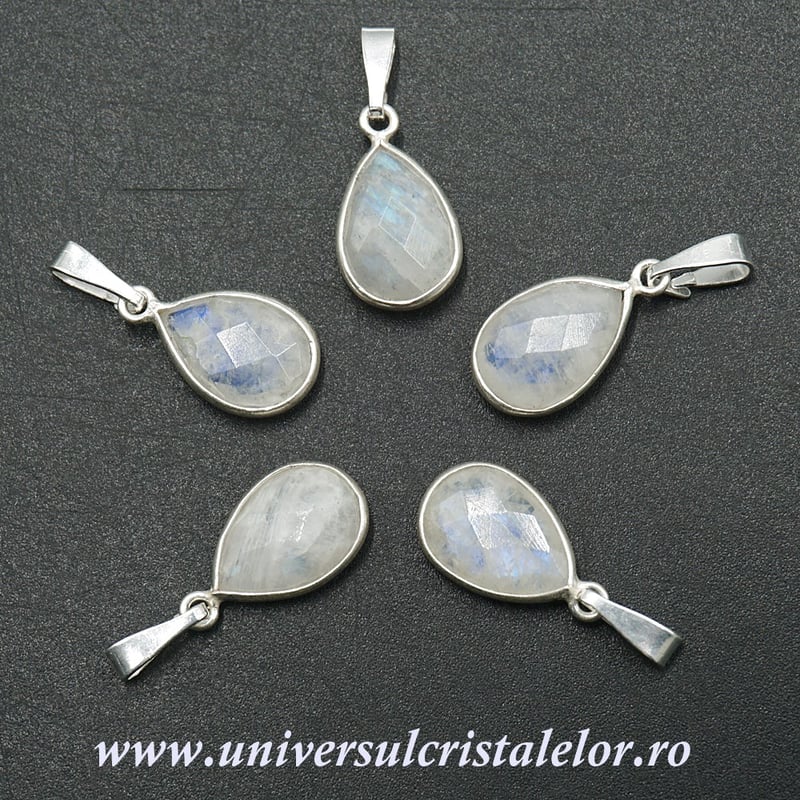 Pandantiv piatra lunii lacrima fatetat - 9/13mm
