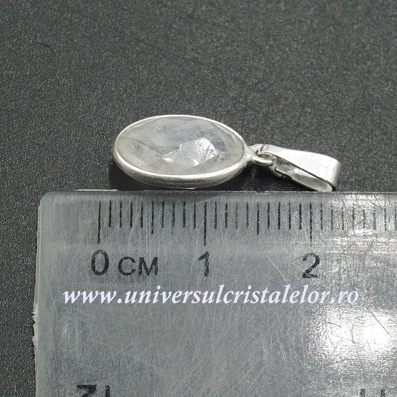 Pandantiv piatra lunii oval fatetat - 9/13mm