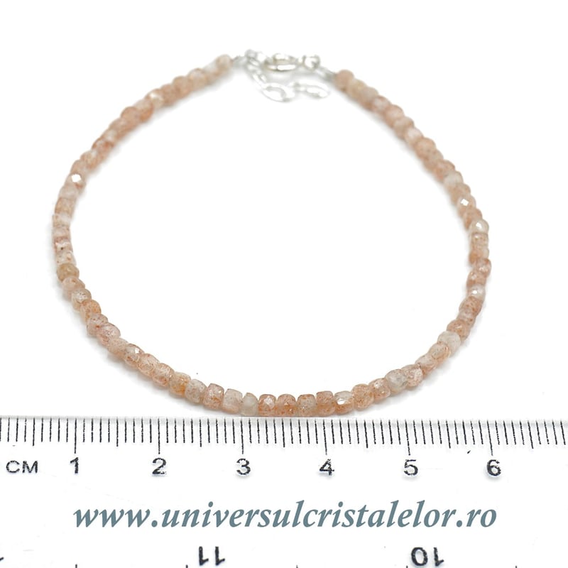 Bratara piatra soarelui cub fatetat - 2,5 mm
