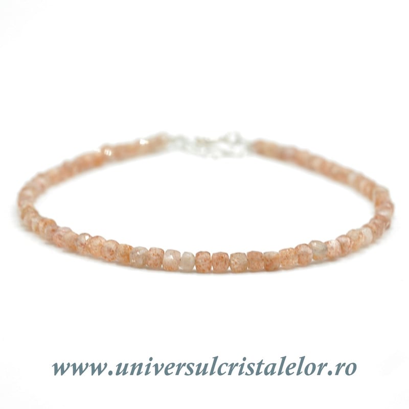 Bratara piatra soarelui cub fatetat - 2,5 mm
