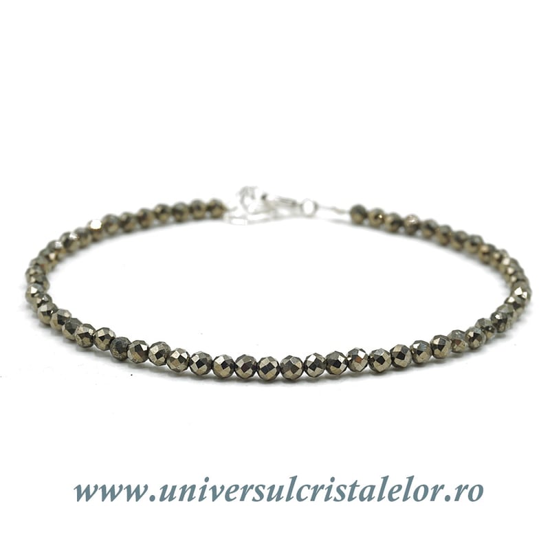 Bratara pirita rotund fatetat - 3,2 mm