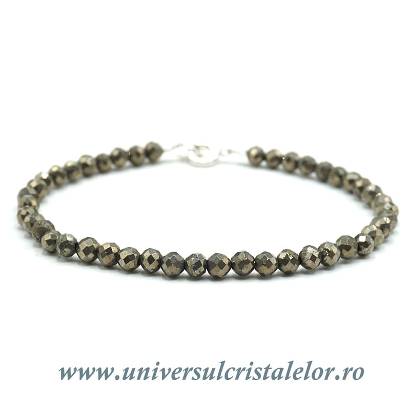 Bratara pirita rotund fatetat - 3,2 mm