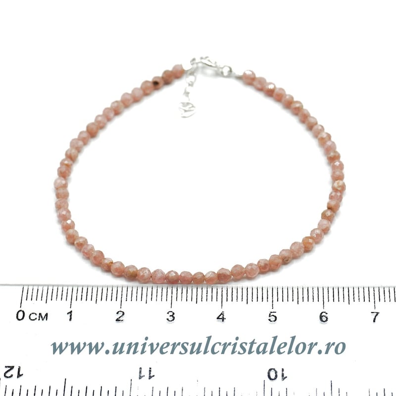 Bratara rodocrozit rotund fatetat - 2,9 mm