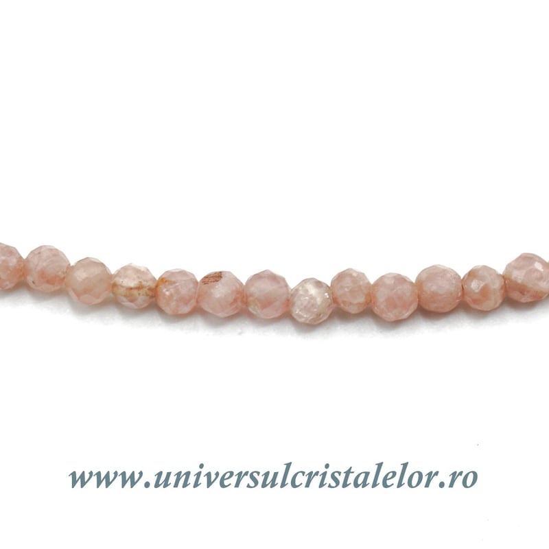 Colier rodocrozit rotund fatetat - 2,9 mm