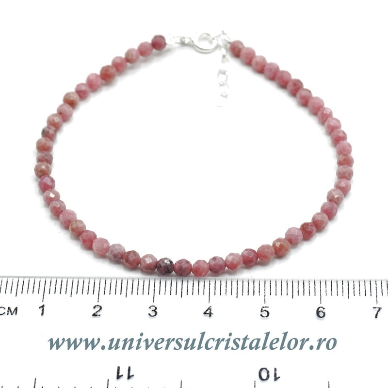 Bratara rodonit rotund fatetat - 3,3 mm