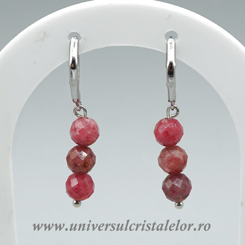 Cercei rodonit rotund fatetat 6,4 mm