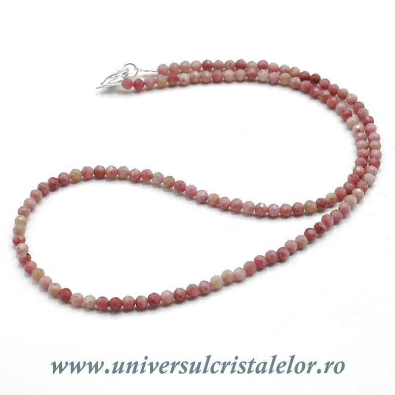 Colier rodonit rotund fatetat - 3,5 mm