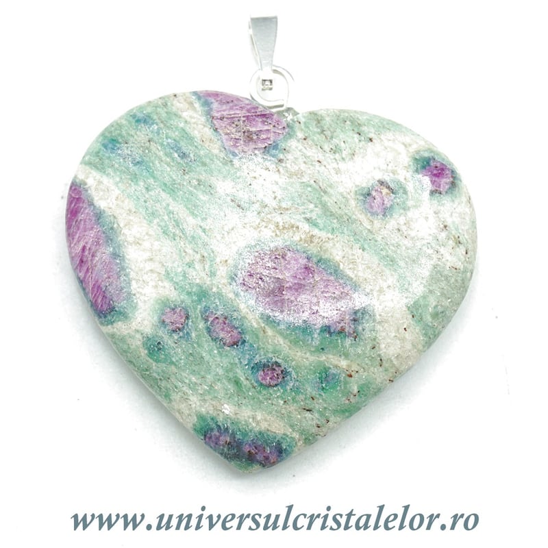 Pandantiv rubin in fucsit inima